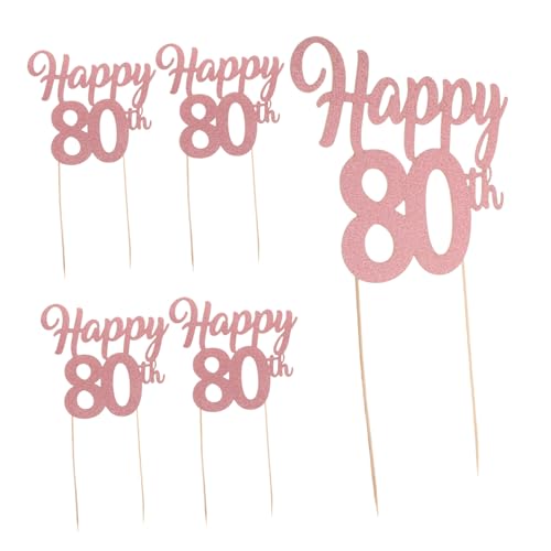LOLIPPYY 5 Stück Tortenaufsätze Zum 80. Geburtstag – Glitzernde Cupcake-picks, Dessert-topper, Kuchendekorationen Für Den 80. Geburtstag, Jubiläumsfeier, Party-dekorationen LOLIPPYY 5 Stück Tortenaufsätze Zum 80. Geburtstag – Glitzernde Cupcake-picks, Dessert-topper, Kuchendekorationen Für Den 80. Geburtstag, Jubiläumsfeier, Party-dekorationen von LOLIPPYY