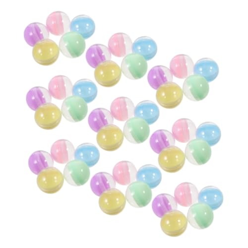 LOLIPPYY 50 Stück Halbtransparente Runde Kapseln in Macaron Farben Wiederbefüllbare Kunststoffkugeln für Spielzeugautomaten Kaugummiautomaten DIY Bastelbedarf Bunte Nachfüllbehälter von LOLIPPYY