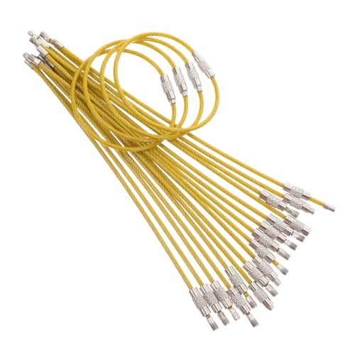 LOLIPPYY 50 Stück Teiliges PVC Beschichtete Drahtseil Schlüsselringe aus Stahl Kratzfest Hohe Belastbarkeit Langlebige Schlaufen für Gepäckanhänger Schlüsselbund und Küchenutensilien LOLIPPYY 50 Stück Teiliges PVC Beschichtete Drahtseil Schlüsselringe aus Stahl Kratzfest Hohe Belastbarkeit Langlebige Schlaufen für Gepäckanhänger Schlüsselbund und Küchenutensilien von LOLIPPYY