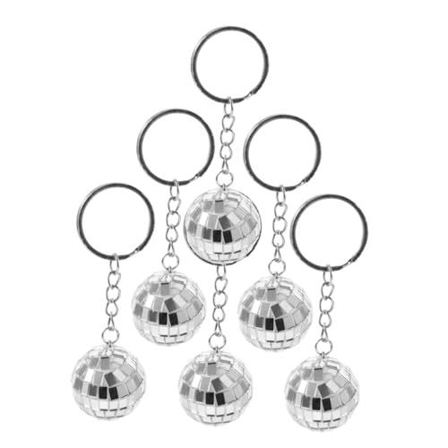 LOLIPPYY 6 Stück Disco-schlüsselanhänger Mini-disco-kugeln Discokugel-autozubehör Discokugel-wachswärmer Mini-schlüsselanhänger Kleine Discokugel Spiegelball Zinklegierung Silver von LOLIPPYY
