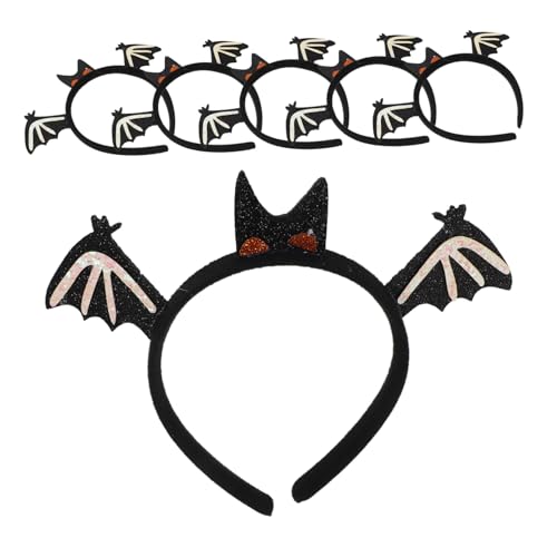 LOLIPPYY 6 Stück Teiliges Halloween Stirnband mit Fledermausflügeln Weiches Bequemes Halloween Kostüm Haarreif Leichtes Party Accessoire für Fotos und Festtagsdekoration von LOLIPPYY