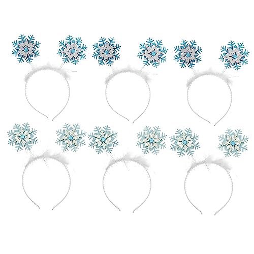 LOLIPPYY 6 Stück Teiliges Schneeflocken Haarband mit Glitzer Einzigartiger Weihnachtskopfschmuck für Erwachsene Flexibles Party Accessoire für Karneval Cosplay und Festliche Anlässe von LOLIPPYY