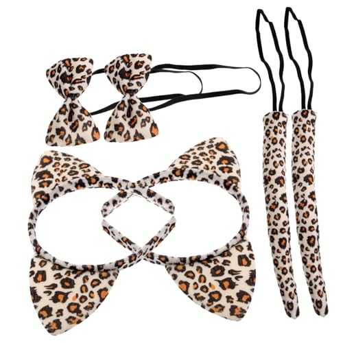 LOLIPPYY 6Stücke Katzenohren Haarreif Teilig Fliege Kätzchen Cosplay Kostüm für Halloween Karneval und Themenpartys Hautfreundliches Material Ansprechend und Auffällig von LOLIPPYY