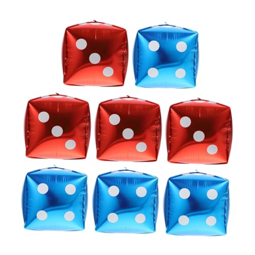 LOLIPPYY 8 Stück Teiliges Aluminium Würfel design Poker themenparty Dekoration in Rot und Blau Kreative Würfel luftballons für Spielabend Einfach zu Dekorieren und Vielseitig Verwendbar LOLIPPYY 8 Stück Teiliges Aluminium Würfel design Poker themenparty Dekoration in Rot und Blau Kreative Würfel luftballons für Spielabend Einfach zu Dekorieren und Vielseitig Verwendbar von LOLIPPYY