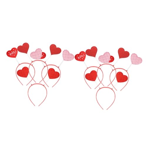 LOLIPPYY 8 Stück Teiliges Rotes Herz Haarband für Valentinstag Flexibler Leichter Haarschmuck Romantisches Kostümzubehör für Partys Universelle Bequem und Langlebig von LOLIPPYY