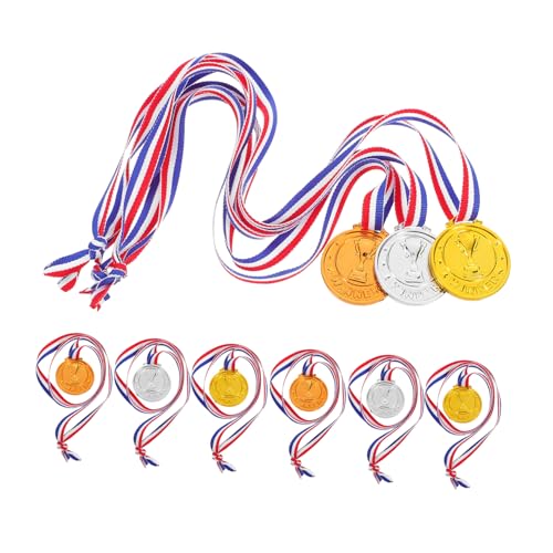 LOLIPPYY 9pcs Gold Silber Bronze Medaillen Set Plastikmedaillen Kinderpreis Medaillen Sport Meeting Medaillen Für Spielpartydekoration von LOLIPPYY