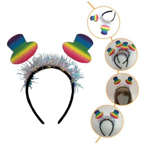 LOLIPPYY Buntes Stirnband mit Hüte design Modisches Regenbogen haarband für Mädchen Bequem und Rutschfest für Kinderpartys und Cosplay kostüme von LOLIPPYY