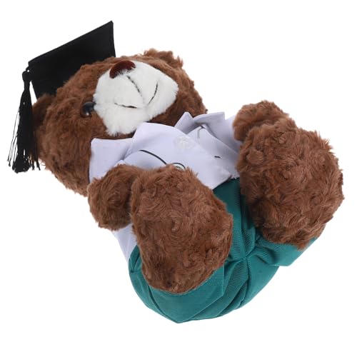 LOLIPPYY Doktorabschlussbär Kuscheltier Grad Animal Doll Abschluss-Stofftier Plüschbär in Arztuniform für Absolventen geschmückter Bär zum Abschluss PP Baumwolle Brown von LOLIPPYY