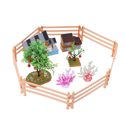 LOLIPPYY Farm Model Miniatur Bauernhof mit Haus Obstbäumen Wasserpflanzen und Teiligem Zaun Realistisches PVC DIY Mikro Landschaftsspielzeug für Desktop Dekoration LOLIPPYY Farm Model Miniatur Bauernhof mit Haus Obstbäumen Wasserpflanzen und Teiligem Zaun Realistisches PVC DIY Mikro Landschaftsspielzeug für Desktop Dekoration von LOLIPPYY