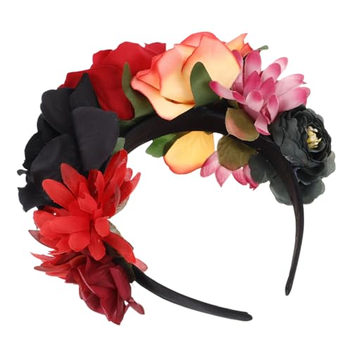 LOLIPPYY Flower Haarband für Halloween und Partys Dekoratives Braut Stirnband Schwarz Rot Orange LOLIPPYY Flower Haarband für Halloween und Partys Dekoratives Braut Stirnband Schwarz Rot Orange von LOLIPPYY