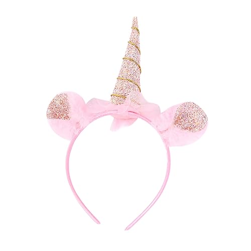 LOLIPPYY Haarreif Einhorn mit Glitzer Ohren Leichter Kopfschmuck für Mädchen Party Deko und Geburtstagsfeier Bequem und Vielseitig Einsetzbar von LOLIPPYY