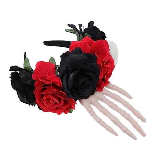 LOLIPPYY Halloween Blumen Schädel Haarreif Haarschmuck für Kostümpartys und Festivals Kopfbedeckung für Karneval und Maskeraden von LOLIPPYY