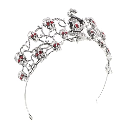 LOLIPPYY Halloween Gothic Skull Tiara mit Roten Strasssteinen Stabile Barock-krone aus Langlebiger Legierung Auffälliges Haarschmuck-accessoire für Halloween Bankette und Cosplay LOLIPPYY Halloween Gothic Skull Tiara mit Roten Strasssteinen Stabile Barock-krone aus Langlebiger Legierung Auffälliges Haarschmuck-accessoire für Halloween Bankette und Cosplay von LOLIPPYY