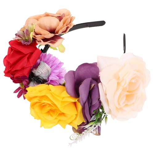 LOLIPPYY Halloween Haarreif mit Farbigem Rosen Schädel Design Party Accessoire für Frauen Leicht und Kompakt für Cosplay und Fotos mit Familie und Freunden LOLIPPYY Halloween Haarreif mit Farbigem Rosen Schädel Design Party Accessoire für Frauen Leicht und Kompakt für Cosplay und Fotos mit Familie und Freunden von LOLIPPYY