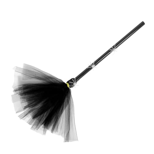 LOLIPPYY Halloween Hexenbesen Besen mit Leuchtendem Spinnennetzstoff Dekoratives Hexen Cosplay Requisit für Party Langlebig und Vielseitig Einsetzbar für Halloween Deko und Maskerade von LOLIPPYY
