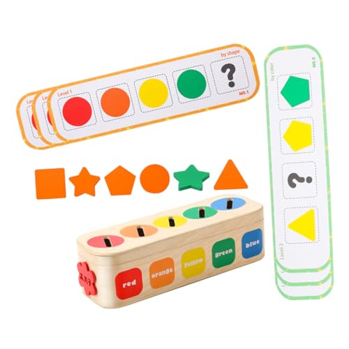 LOLIPPYY Holz Formen steckspiel Montessori Sortierspielzeug mit Geometrischen Farbformen Fördert Logisches Denken Feinmotorik und Handkoordination für Hause und Unterwegs von LOLIPPYY