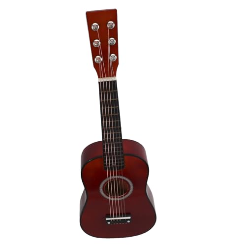 LOLIPPYY Holzgitarre Anfänger Lernspielzeug Musikinstrument für Musikalische Früherziehung mit Verschiedenen und Hochwertiger Verarbeitung in Kaffee und Rotnuancen Zufällige von LOLIPPYY