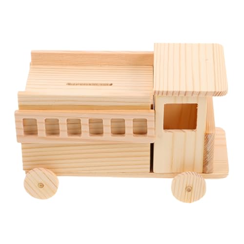 LOLIPPYY Holzversammlungswagen Puzzles aus Holz Kinderautospielzeug Kleinkindspielzeug Lernrätsel für Kleinkinder Transporträtsel Kinderpuzzle basteln Beige von LOLIPPYY