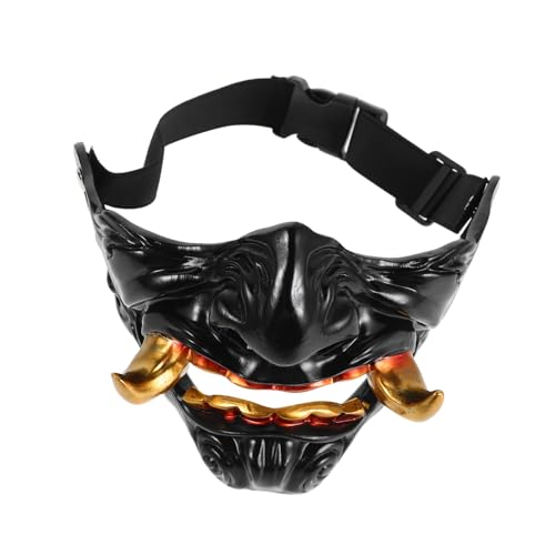 LOLIPPYY Japanische Oni Hannya Samurai Halbgesichtsmaske Verstellbar Gruseliges Japanisches Dämonen Cosplay Accessoire für Halloween Kostüm Foto Erwachsene Traditionell Modern LOLIPPYY Japanische Oni Hannya Samurai Halbgesichtsmaske Verstellbar Gruseliges Japanisches Dämonen Cosplay Accessoire für Halloween Kostüm Foto Erwachsene Traditionell Modern von LOLIPPYY