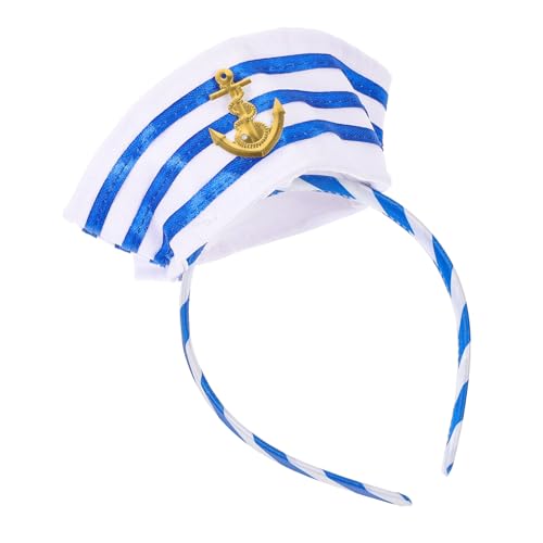 LOLIPPYY Kapitänsmütze Haarreif für Kostümpartys Verstellbarer Matrosen Haarreif Nautisches Accessoire für Karneval Halloween Geburtstagsfeiern und Rollenspiele Blau LOLIPPYY Kapitänsmütze Haarreif für Kostümpartys Verstellbarer Matrosen Haarreif Nautisches Accessoire für Karneval Halloween Geburtstagsfeiern und Rollenspiele Blau von LOLIPPYY