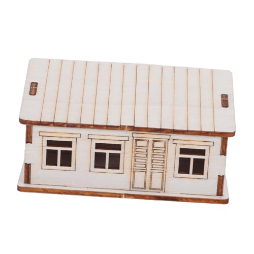LOLIPPYY Kleines Holzhaus Bausatz zum Bemalen Unfertiges Miniatur Holzblockhaus für Weihnachtsdeko DIY Holzmodell Blockhaus für Innen Außendekoration für Modellhaus Liebhaber von LOLIPPYY