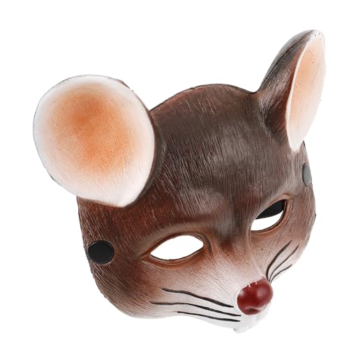 LOLIPPYY Mausmaske Party Gesichtsschutz Leicht Atmungsaktiv für Erwachsene und Karneval Halloween Kostüm Zubehör Braun von LOLIPPYY