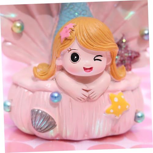 LOLIPPYY Mermaid Cake Topper mit Perlen Resin Tortendekoration Meerjungfrau Langlebige Desktop Deko für Geburtstagsparty Schlafende Perlen Prinzessin Design von LOLIPPYY