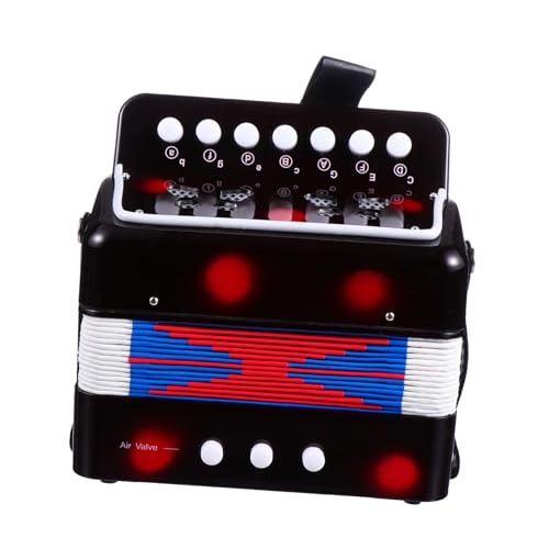 LOLIPPYY Mini Akkordeon Professionelles Musikinstrument für Anfänger Mini Ziehharmonika in Schwarz Pädagogisches Musikspielzeug Koordination und Entwicklung von LOLIPPYY