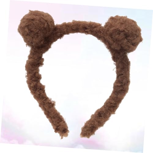 LOLIPPYY Niedlicher Bärenohren Haarreifen aus Hochwertigem Plüsch Weiches Bequemes Haarband für Mädchen für Party Festival Cosplay und Performance Dunkelbraun von LOLIPPYY