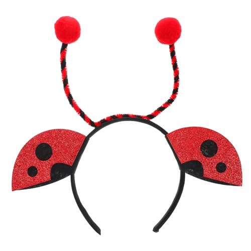 LOLIPPYY Niedlicher Marienkäfer Haarreif mit Weichem Material und Glitzereffekt Verstellbar und Vielseitig für Partys Fotoshootings und Cosplay Passt für Kopfgrößen von LOLIPPYY