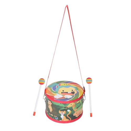 LOLIPPYY Orff Schlaginstrument Percussion Set mit Verstellbarem Gurt Cartoon Tiermuster Holz Trommel für Jungen Mädchen Sichere Musikalische Früherziehung von LOLIPPYY