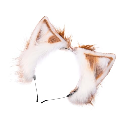 LOLIPPYY Plüsch Katzenohren Haarreif mit Tierohren Design Weicher Kopfband für Mädchen Charmantes Kostümzubehör für Fasching Halloween und Themenpartys Bequem und Langlebig von LOLIPPYY