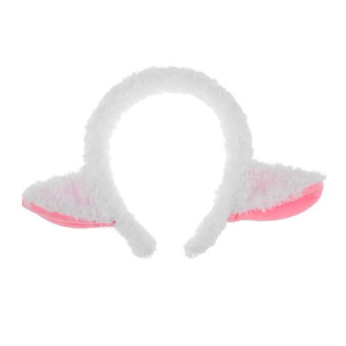 LOLIPPYY Plüsch Lamm Ohr Haarreif Weiß Kuschelig Weich Niedlich Schaf Ziegen Kostüm Zubehör Für Party Karneval Cosplay von LOLIPPYY