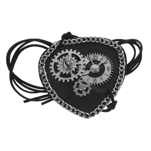 LOLIPPYY Retro Leder Augenklappe Einäugig mit Steampunk Design Party Accessoire für Halloween und Piraten Kostüm Langlebige Cosplay Augenabdeckung für Erwachsene von LOLIPPYY