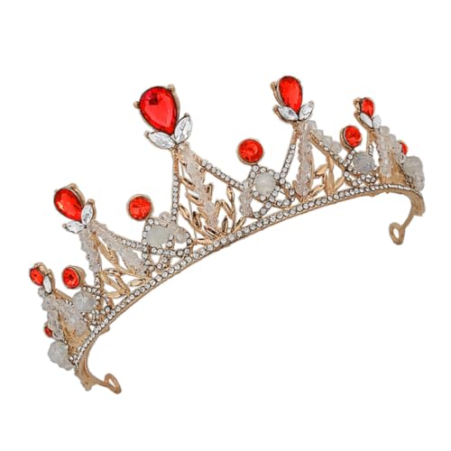 LOLIPPYY Rotes Glitzerndes Stirnband für Mädchen Geburtstags Party Haarschmuck Leichte Langlebige Zinklegierung mit Strass für Festliche Anlässe von LOLIPPYY