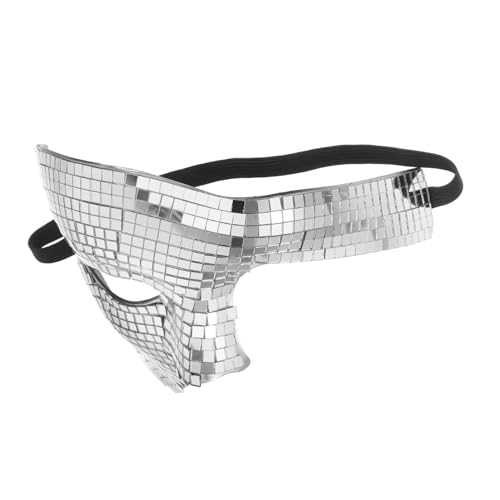 LOLIPPYY Silberne Disco Spiegel Halbgesichtsmaske Reflektierende Glänzende Party Maske für Halloween Karneval Tanz Events Unisex Leicht und Vielseitig für Kostüm und Prom Bälle LOLIPPYY Silberne Disco Spiegel Halbgesichtsmaske Reflektierende Glänzende Party Maske für Halloween Karneval Tanz Events Unisex Leicht und Vielseitig für Kostüm und Prom Bälle von LOLIPPYY