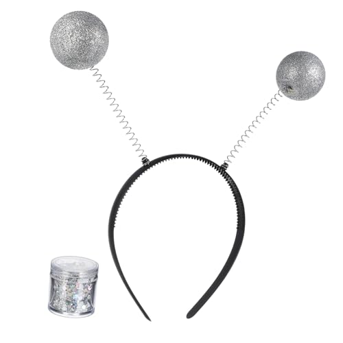 LOLIPPYY Silbernes Haarband mit Antennen und Glitzer Kostümgesicht für Frauen Party Accessoire mit Dekorativen Kugeln Einfach zu Tragen für Karneval Halloween und Festliche Anlässe LOLIPPYY Silbernes Haarband mit Antennen und Glitzer Kostümgesicht für Frauen Party Accessoire mit Dekorativen Kugeln Einfach zu Tragen für Karneval Halloween und Festliche Anlässe von LOLIPPYY