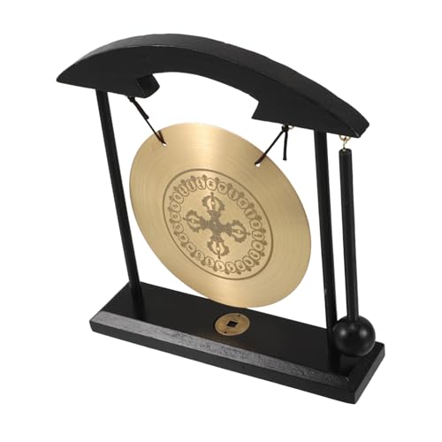 LOLIPPYY Traditioneller Feng Shui Kupfer Gong mit Vajra Design Dekoratives Glücksbringer Ornament für Wohnzimmer Büro und Meditation Beruhigende Klänge Einzigartige Tischdekoration von LOLIPPYY