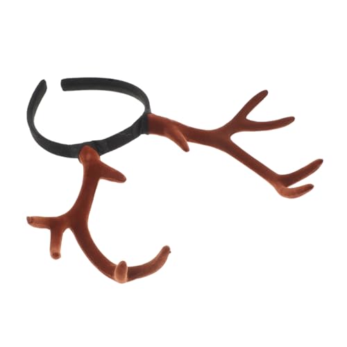 LOLIPPYY Verstellbares Rentiergeweih Haarreif aus Weichem Flauschigem Material Realistisches Cosplay Geweih Kopfschmuck für Erwachsene und Geeignet für Weihnachten Halloween und Party von LOLIPPYY
