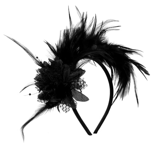 LOLIPPYY Vintage Stirnband Damen Plume Haarschmuck für Kostüm Party Cosplay Brautjungfer Zubehör Vielseitig für Hochzeit Tanzball Fotografie von LOLIPPYY