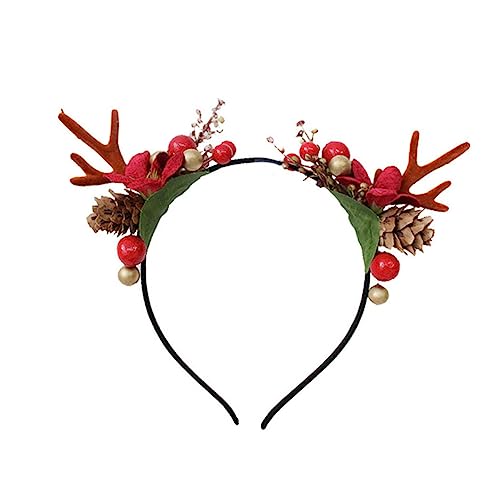 LOLIPPYY Weihnachtliches Mori Style Rentiergeweih Haarband für Mädchen Rotes Handgemachtes Antler Hair Clasp Langlebiges Komfortables Stirnband für Festliche Party und Cosplay LOLIPPYY Weihnachtliches Mori Style Rentiergeweih Haarband für Mädchen Rotes Handgemachtes Antler Hair Clasp Langlebiges Komfortables Stirnband für Festliche Party und Cosplay von LOLIPPYY