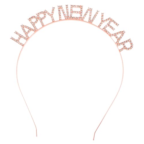 LOLIPPYY Year Haarschmuck Damen Buchstaben Haarreif Roségold Zierliches Stirnband für Party Fotorequisiten Festliches Accessoire für Frauen und Mädchen von LOLIPPYY