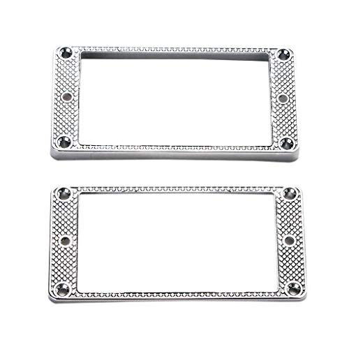 LOLPALONE 2 Stück Humbucker Pickup Ring Unterer Rahmen gebogen aus Metall für Gitarrenteile LP von LOLPALONE