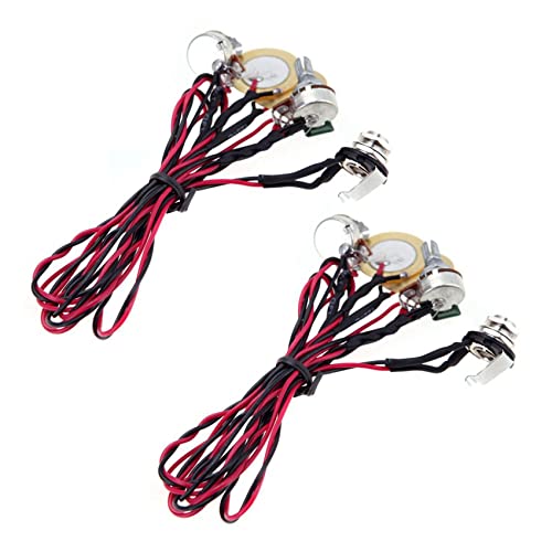 LOLPALONE 2 x Doppel-Piezo-Aufnahme 6,35 mm Klinkenstecker mit Lautstärkeregler für Akustikgitarren Ukulele von LOLPALONE