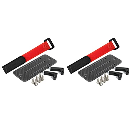 LOLPALONE 2 x Kohlefaser-Batteriehalter ESC-Empfänger für Axial SCX10 Capra 1/10 RC Auto LCG Rahmen Schwerpunkt unten Schienen von LOLPALONE