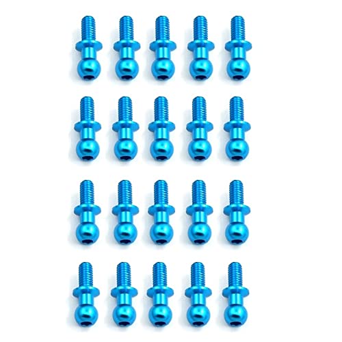 LOLPALONE 20 Stück Metall M3 Ein kugelförmiger Sechskantkopf für TT-01 TT-02 D4 D5 1/10 RC Drift Universal-Autoteile, 1 von LOLPALONE