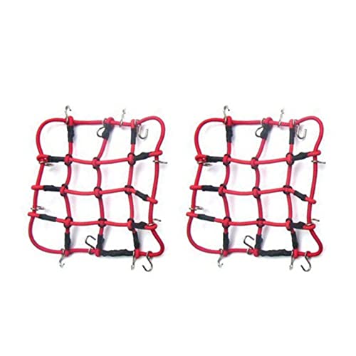 LOLPALONE 2X RC Auto Teile Zubehör Elastisches GepäCk Netz für 1/12 MN D90 D99 MN99S, Rot von LOLPALONE
