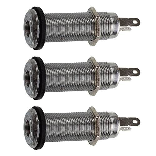 LOLPALONE 3 Stück 1/4 Chrom-Zylinder, bündige Jack für E-Gitarre Bass LOLPALONE 3 Stück 1/4 Chrom-Zylinder, bündige Jack für E-Gitarre Bass von LOLPALONE