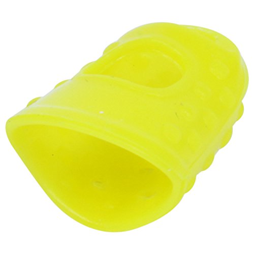 LOLPALONE 4 Stück weiche Silikon-Gitarre Thumb Finger Picks Protector Fingertips (Gelb XXS) von LOLPALONE