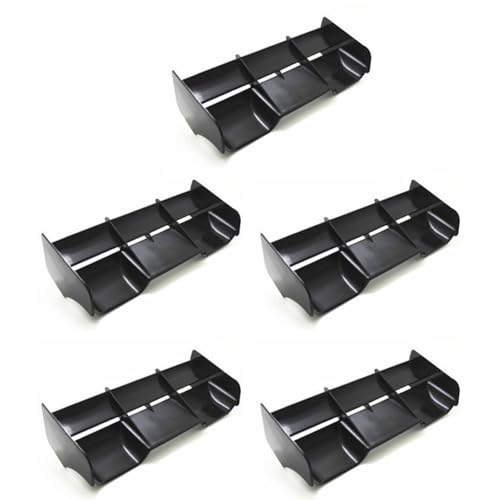 LOLPALONE 5X 1:8 RC Cars RC Kunststoff Schwanz Nylon Flügel für Maßstab 1/8 Nitro mit Elektromotor mit Offroad, Schwarz von LOLPALONE